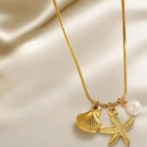 Pearl Shell & Starfish Pendant Necklace