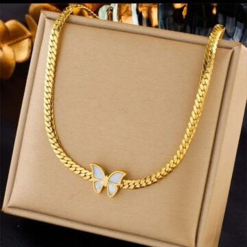 Snake Chain Butterfly Choker Necklace