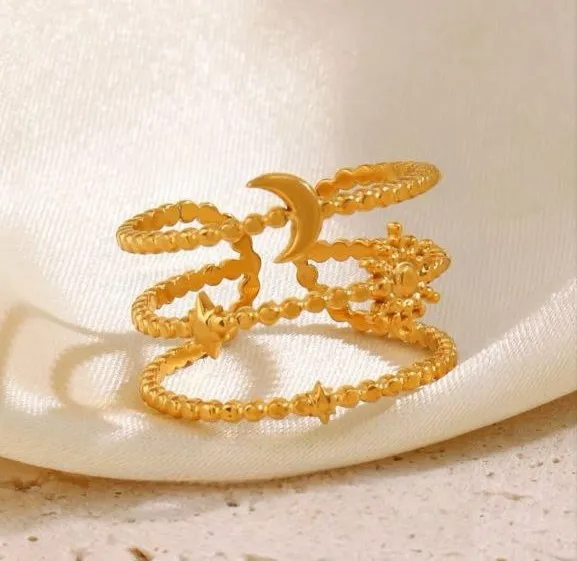 Moon Stars & Sun Three Layer Ring - Image 4