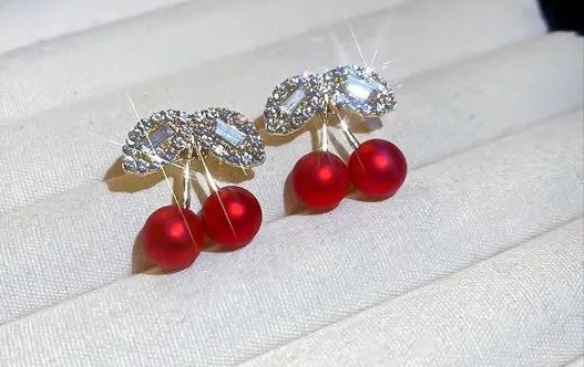Red cherry stud Earrings