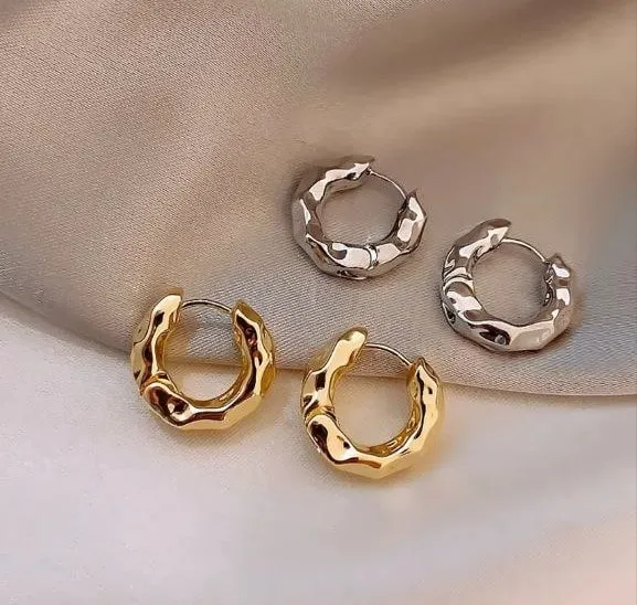 Trendy Anti-Tarnish Gold & Silver Hoop Earrings